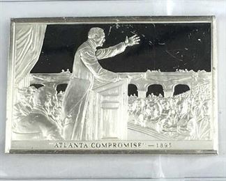 1.56oz Silver .925 Art Bar 1895 Atlanta Comprom.