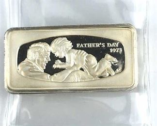 1973 Father's Day 1000 Grain Sterling Art Bar