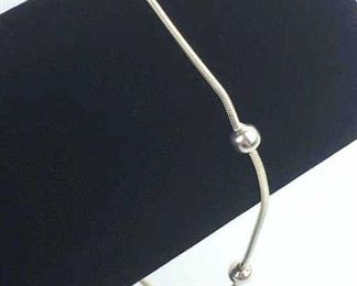 Sterling Silver Satellite Chain Beaded Bracelet