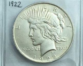 1922 Peace Silver Dollar, U.S. $1 Coin