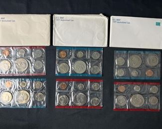 (3) 1977 Uncirculated Mint Coin Sets
