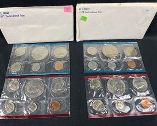 1977 & 1978 Uncirculated Mint Coin Sets