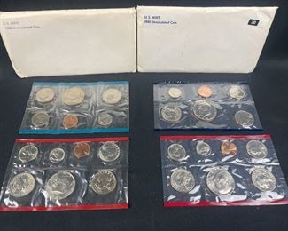 1980 & 1981 Uncirculated Mint Coin Sets