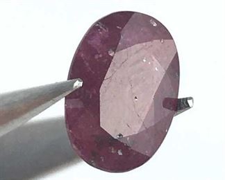 2.55 Ct Oval Ruby Faceted Gemstone