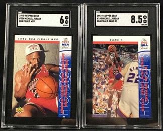 (2) 1993-94 U.D. Michael Jordan Cards SGC