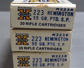 Winchester Super X .223 Ammo And .223 Ammo In Stripper Clips, Total Qty Approx 180 Rounds, Local Pickup Only