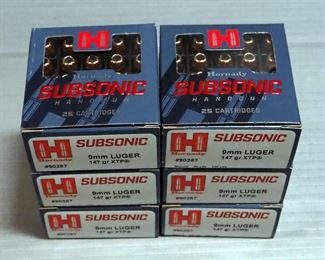 Hornady Subsonic 9mm Luger Ammo, Approx 150 Rds, Local Pickup Only