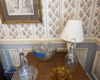 Vintage Punch Bowl with matching cups Plus other items.