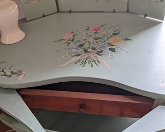 Beautiful Vintage Women's Vanity with Mirror & Matching Chair. Lamp priced Separately