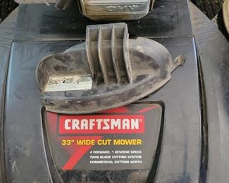 CRAFTSMAN 33" WIDE CUT MOWER, WALK BEHIND-RUNS GREAT $500(NEW SIMILAR AT LOWES WITH ONLY 28 INCH IS $1,400)