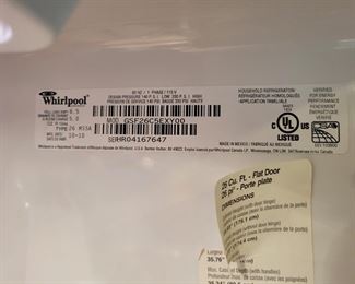 WHIRLPOOL GOLD SIDE BY SIDE STAINLESS STEEL REFRIGERATOR WITH ICE/WATER DISPENSER-DIGITAL $350