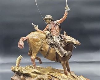 Bronze Smoked Trout Statue by Walter Horton