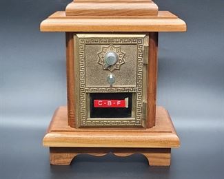 Vintage Post Office Box Door in Wooden Display
