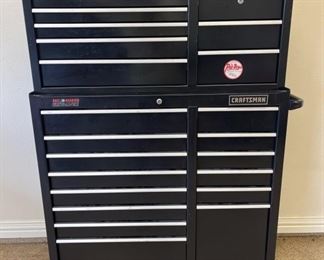 2-Piece Craftsman Black Metal Rolling Tool Chest with Key