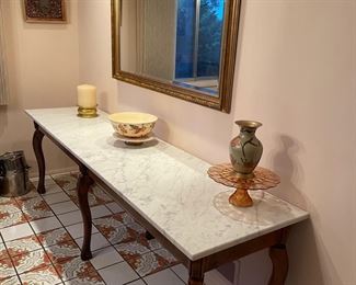 2’ x 8’ Marble Topped Parson’s Table