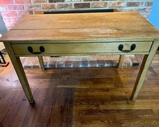 Pine Console Table with Drawer