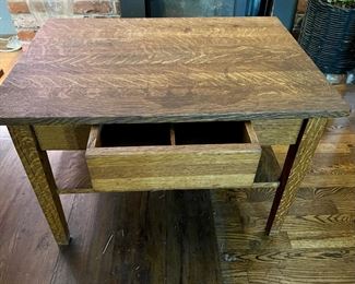 Oak Console/Side Table with Drawer