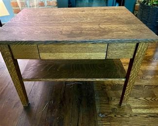 Oak Console/Side Table with Drawer
