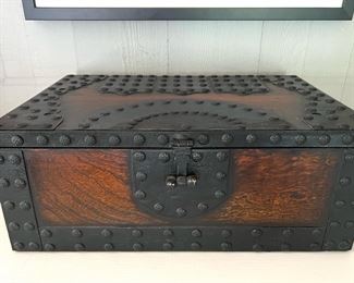 Metal Studded Wood Chest