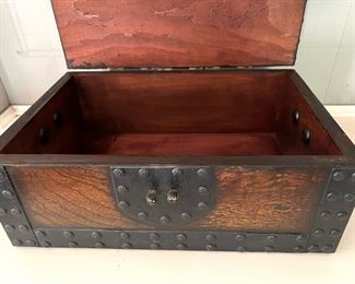 Metal Studded Wood Chest