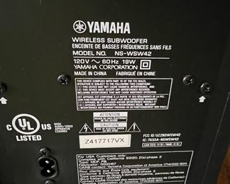 Yamaha Wireless Subwoofer - NS-WSW42