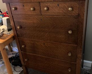 Oak Chest of Drawers with Locks