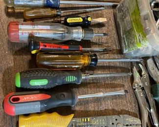 Variety of Screw Drivers, Electrical Pliers