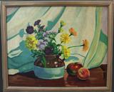 C/1950's oil on canvas of Floral Still Life signed Elis D. Smith, 16x20
