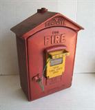 C/1950's Gamewell wall mounted Fire Alarm box w/Telegraph interior, complete, includes key