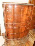 C/1930's-6 pc. Chippendale Bedroom Suite w/full size bed, highboy, dresser w/mirror and 2 nightstands