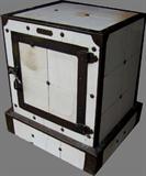 C/1920's Large Copper and tile countertop Cigar Store humidor with Makers Plate - Front View