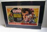 1967 horizontal movie poster for Elvis Presley's "Double Trouble" (European Version) - Framed
