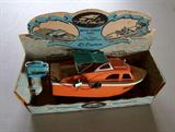 1960's plastic Fleet line battery-op speed boat w/box and motor