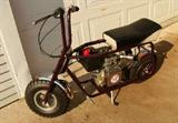 ~ 1968 Ruttman mini bike, completely restored by professional body shop, 4hp, chrome fenders, brakes, Fine metal flake dark purple (Looks Showroom New) Left Side View
