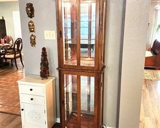 Small lighted curio cabinet