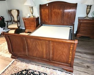 Queen sleigh bed with Serta adjustable electric base