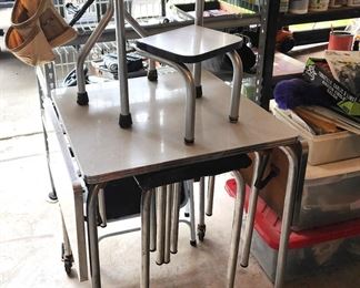 Vintage self contained formica table and stools