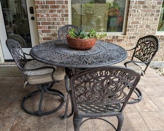 Iron patio table and chairs 