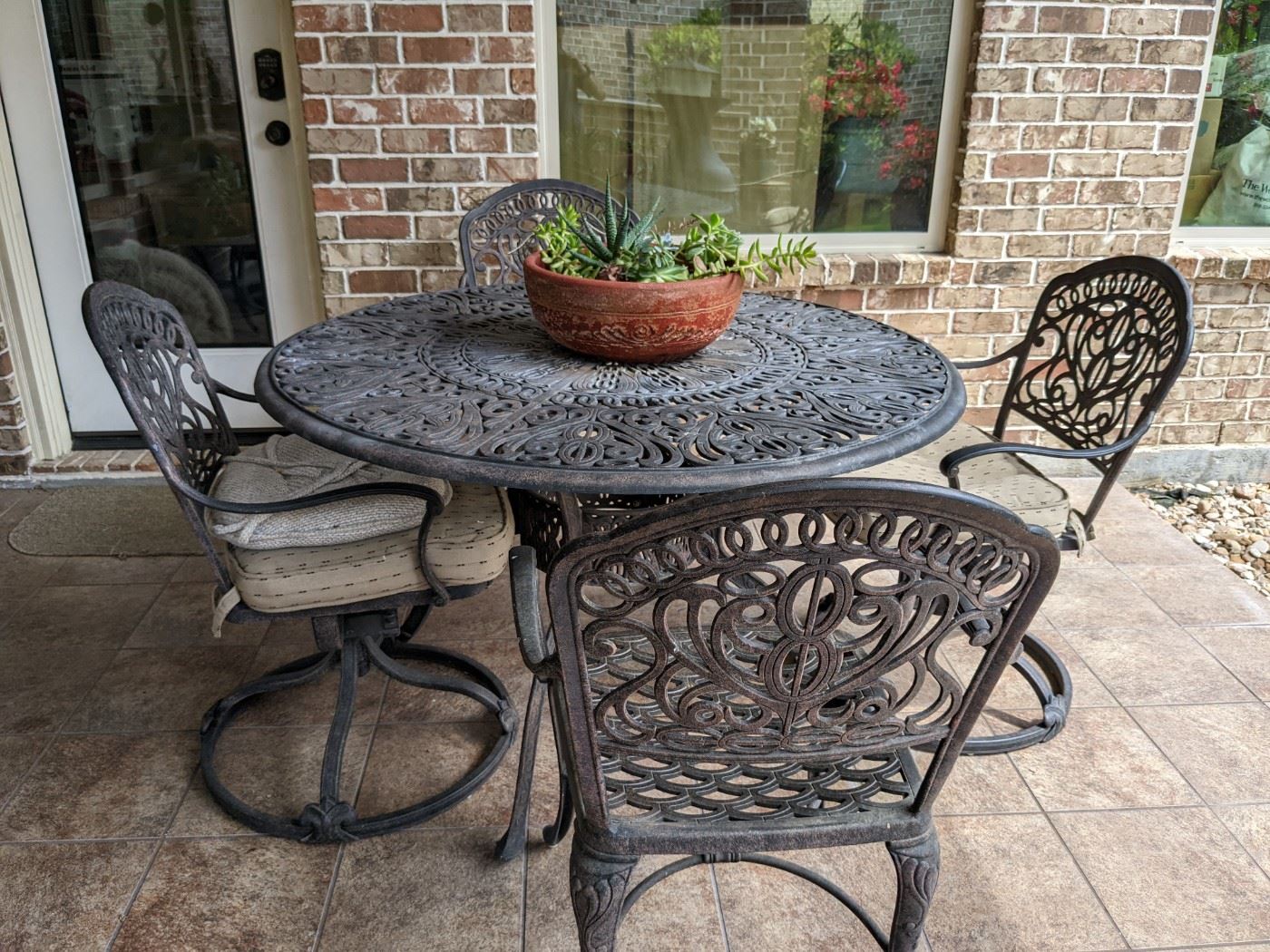 Iron patio table and chairs 