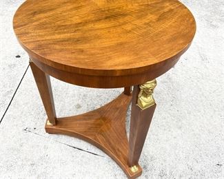 Baker Accent Table With Figural Gold Hardware