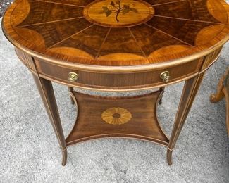 Baker Marquetry Side  Table