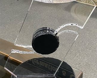 Black & Clear Lucite Side Table