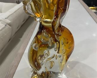 Murano Glass Signed Dog Figure