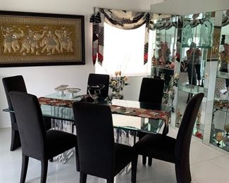 Designer Dining Room Table & 6 Chairs