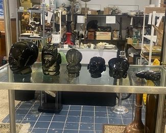 African Polished Stone Heads