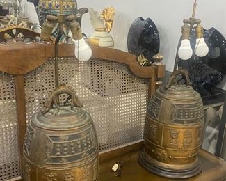 Set Of Asian Bronze Lamps