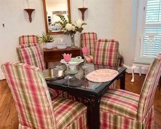 Charming set of six dining chairs..