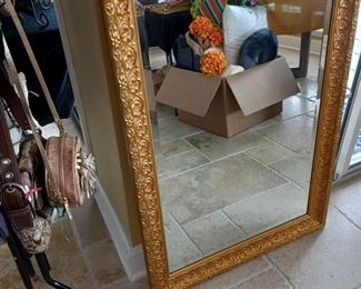 Large gold framed mirror 