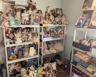 Huge collection of vintage antique and collectible dolls