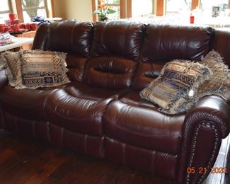 Cheers leather and nailhead sofa
